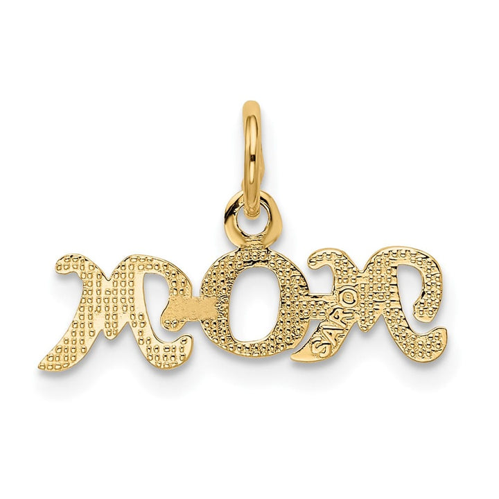 10K Yellow Gold Solid Polished Petite MOM Charm