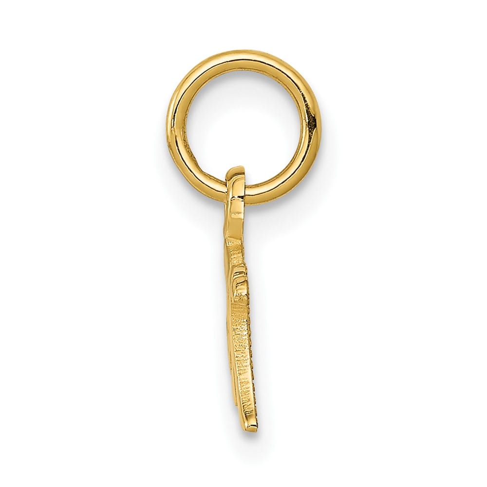 10K Yellow Gold Solid Polished Petite MOM Charm