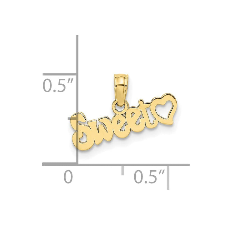 10K Yellow Gold Solid Polished Petite Sweet Heart Charm
