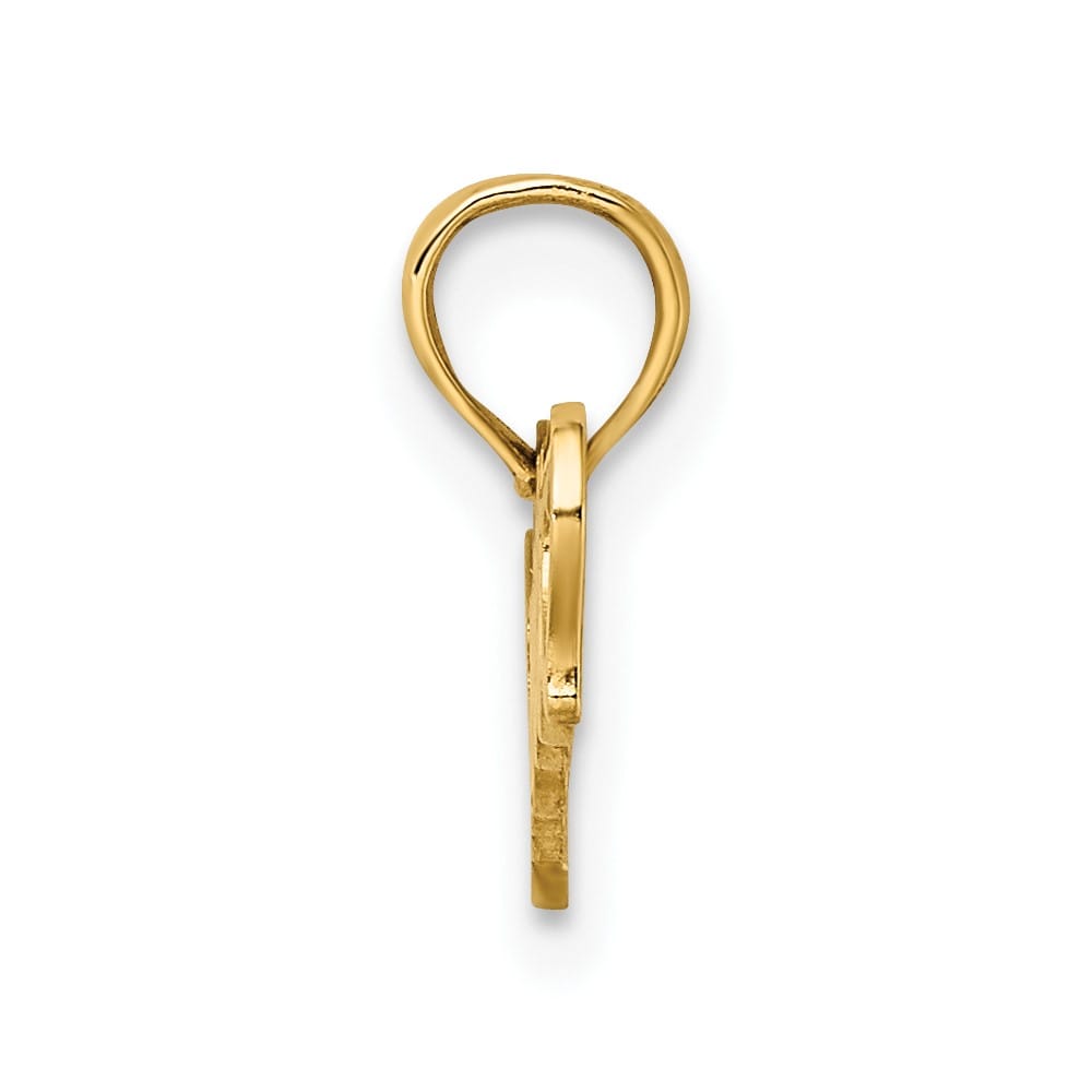 10K Yellow Gold Solid Polished Petite Sweet Heart Charm