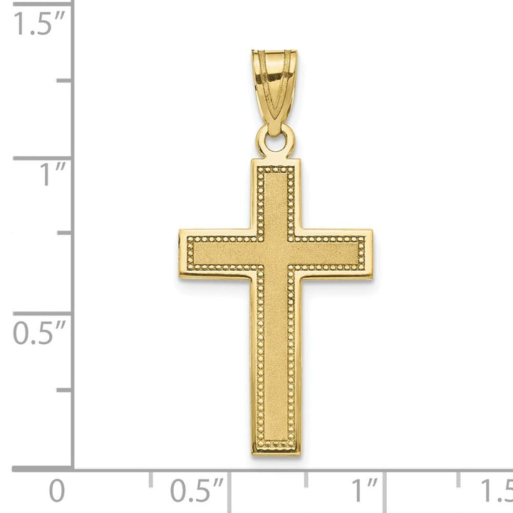 10K Yellow Gold Solid Polished Satin Large Latin Cross Pendant