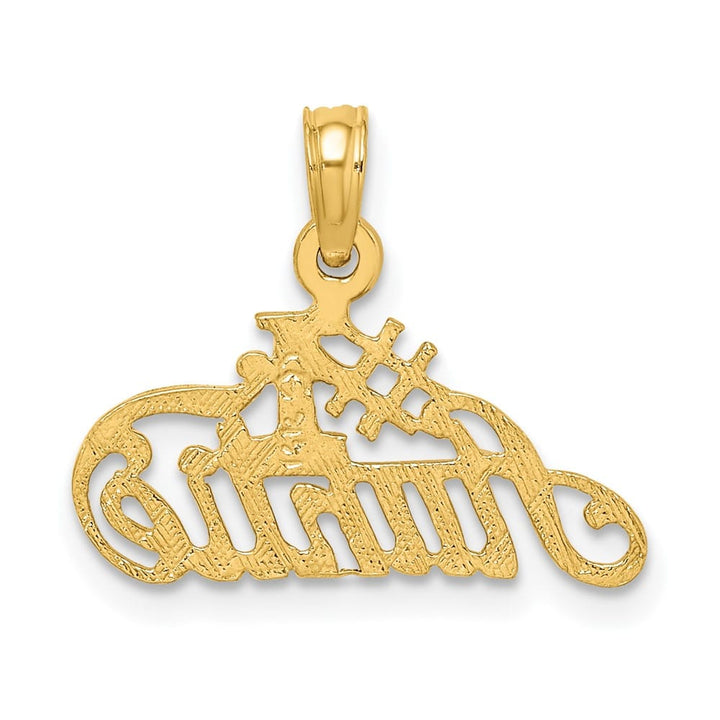 10K Yellow Gold Solid Polished Small #1 Auntie Charm