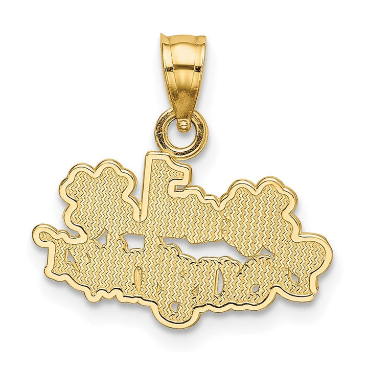 10K Yellow Gold Solid Polished Small #1 Daughter with Flowers Charm