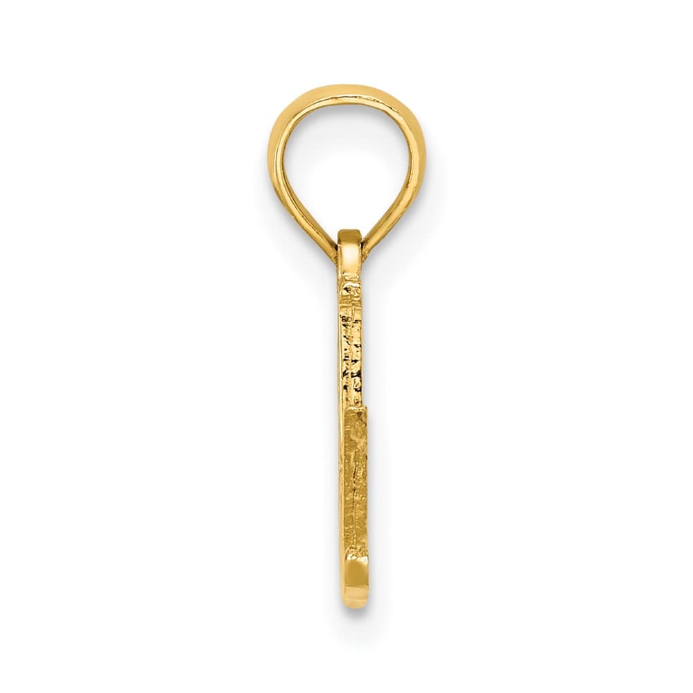10K Yellow Gold Solid Polished Small #1 Grad Pendant