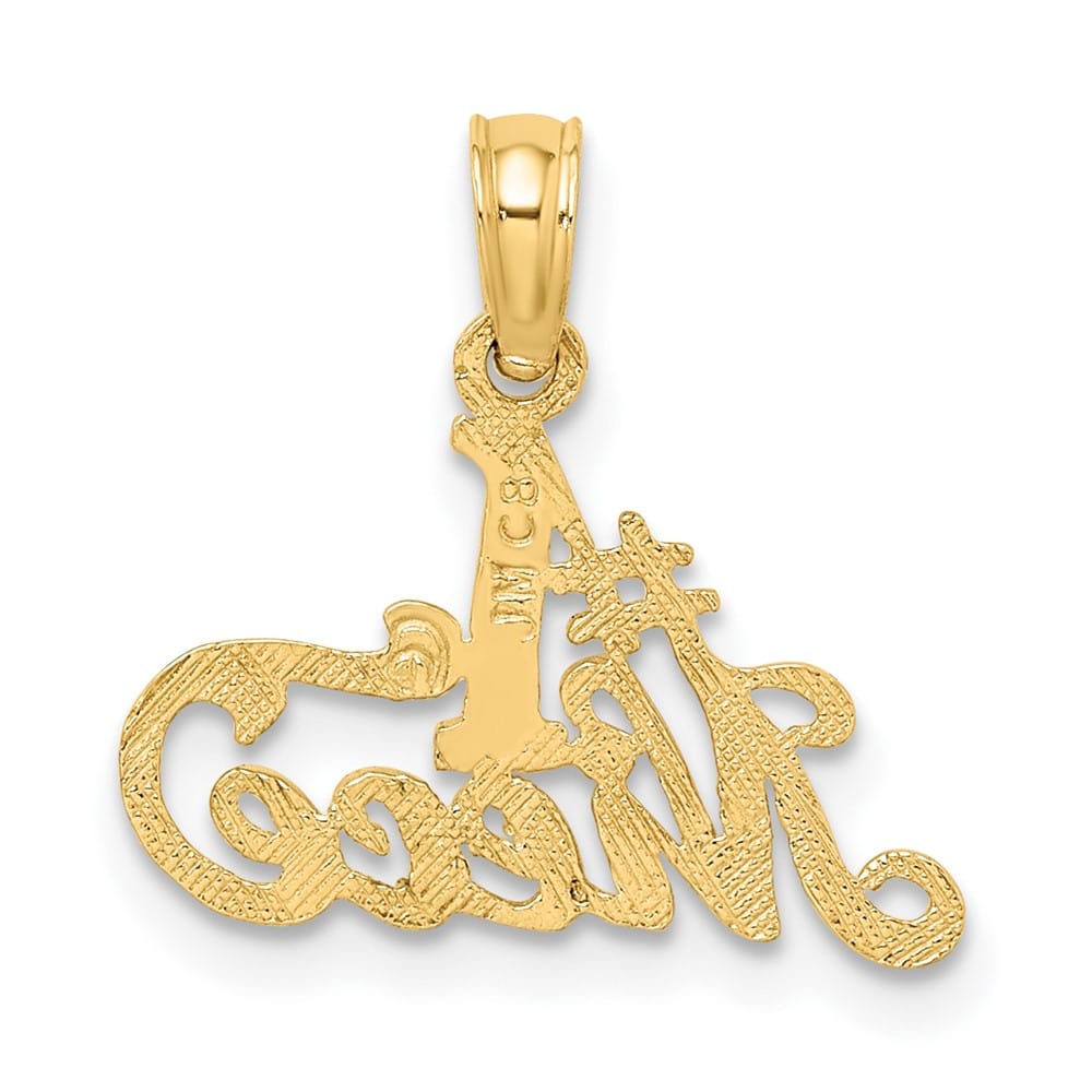 10K Yellow Gold Solid Polished Small #1 Niece Charm