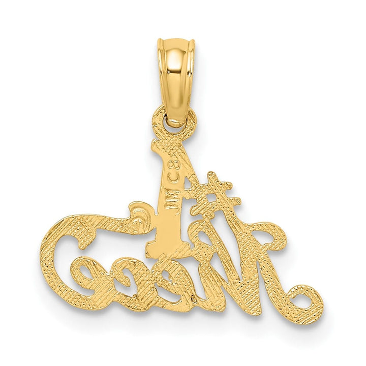 10K Yellow Gold Solid Polished Small #1 Niece Charm