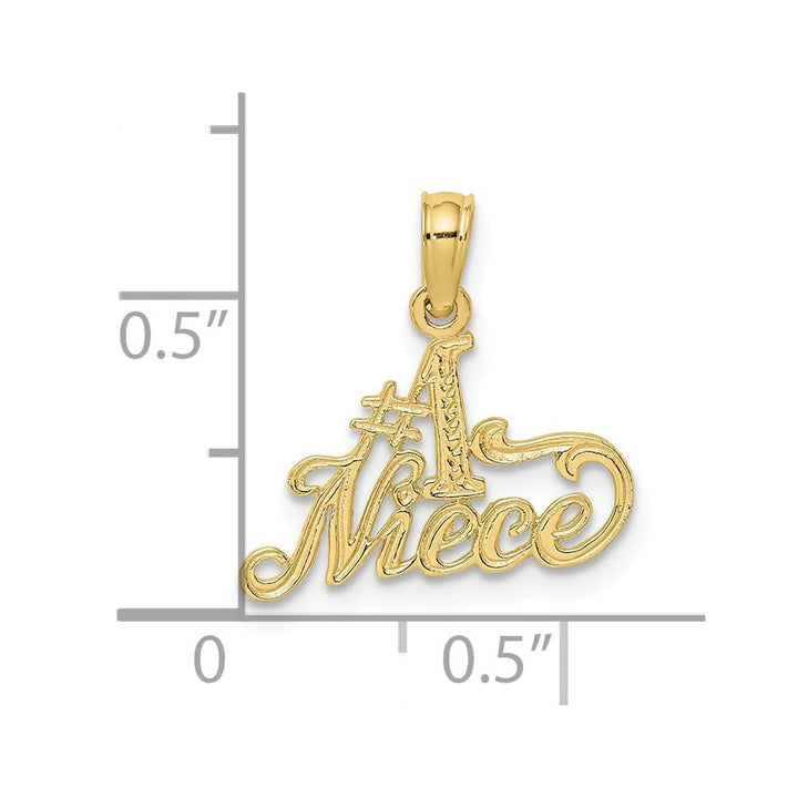 10K Yellow Gold Solid Polished Small #1 Niece Charm