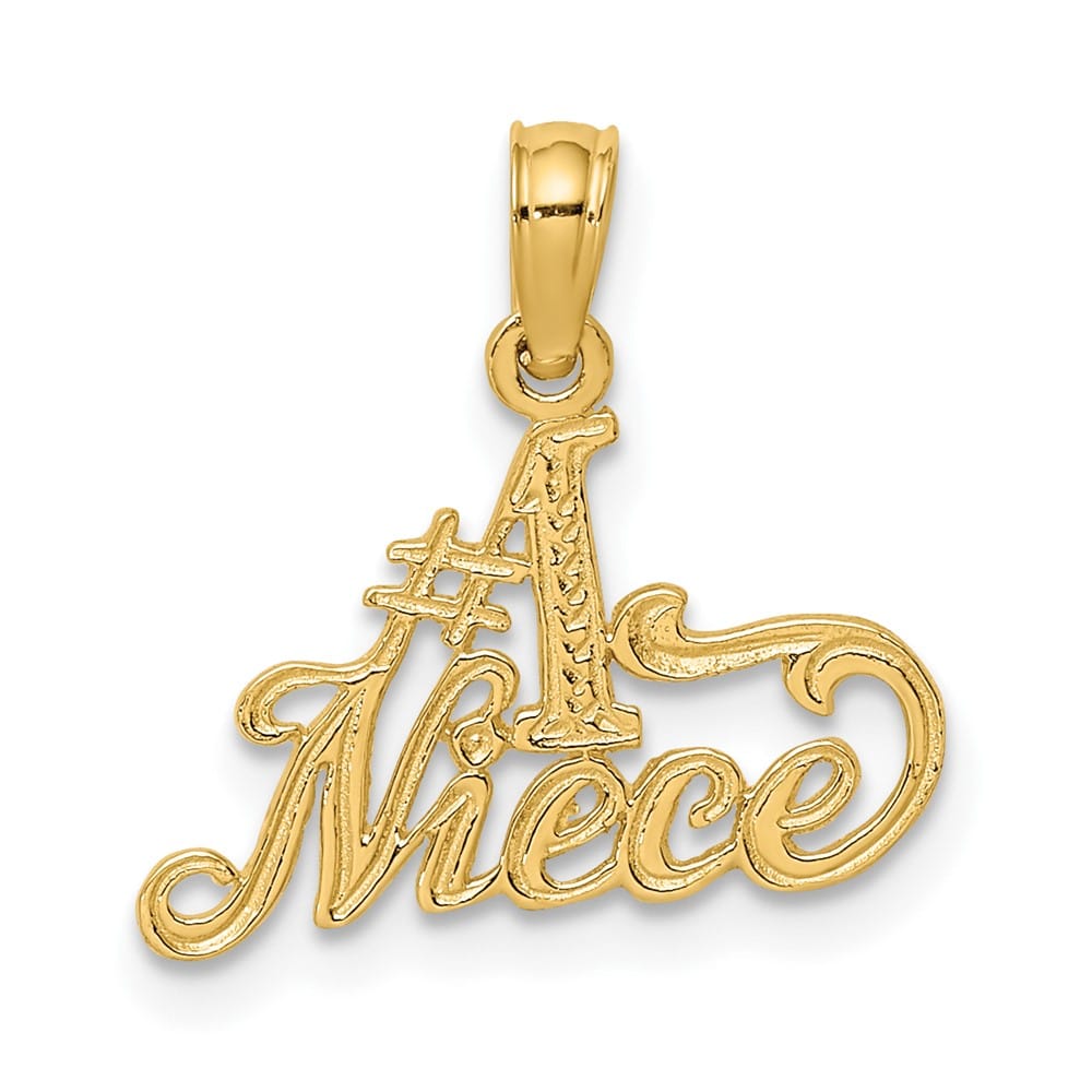10K Yellow Gold Solid Polished Small #1 Niece Charm