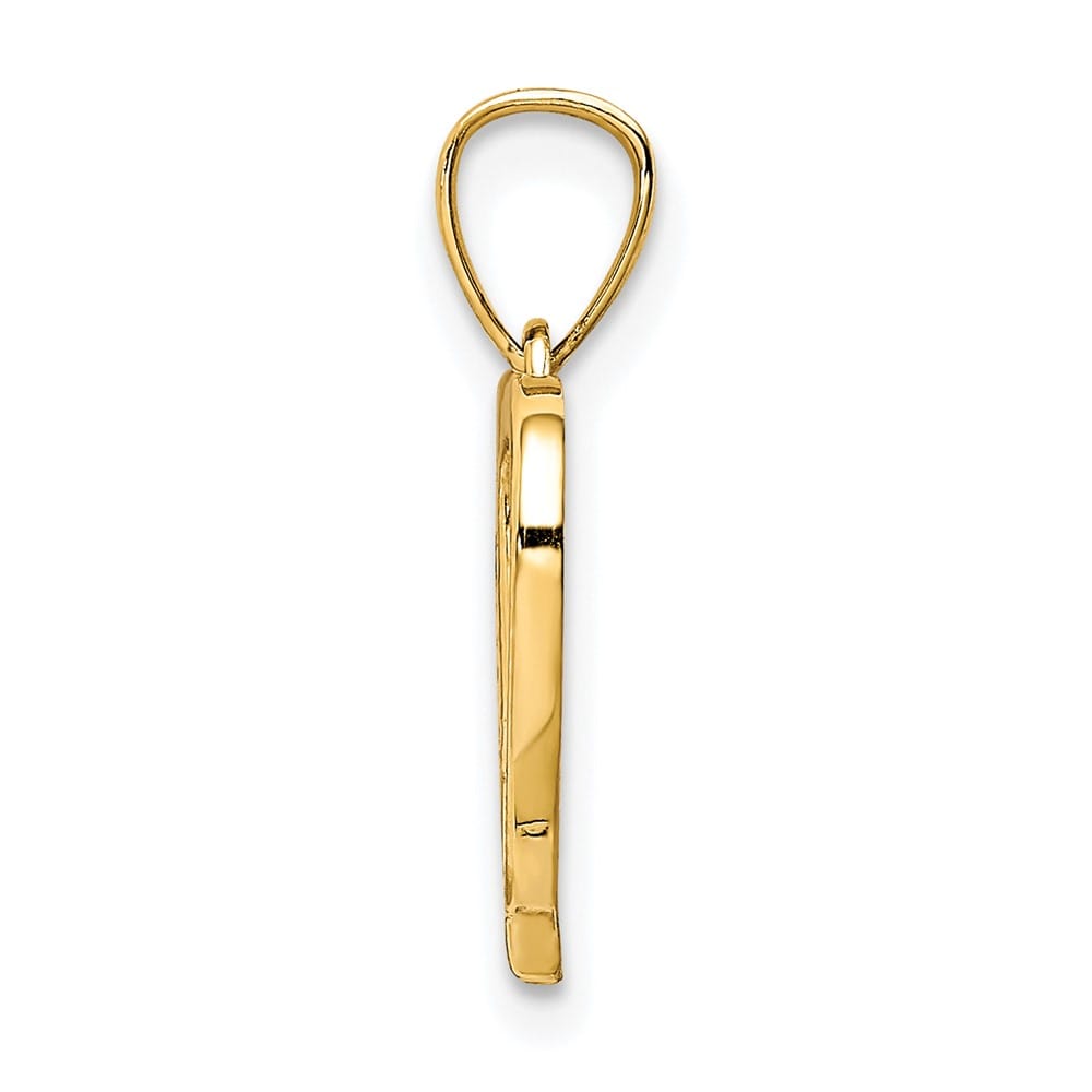 10K Yellow Gold Solid Polished Small 3-Stone CZ Heart Pendant