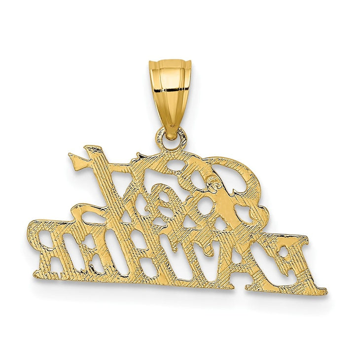 10K Yellow Gold Solid Polished Small Best Father Pendant