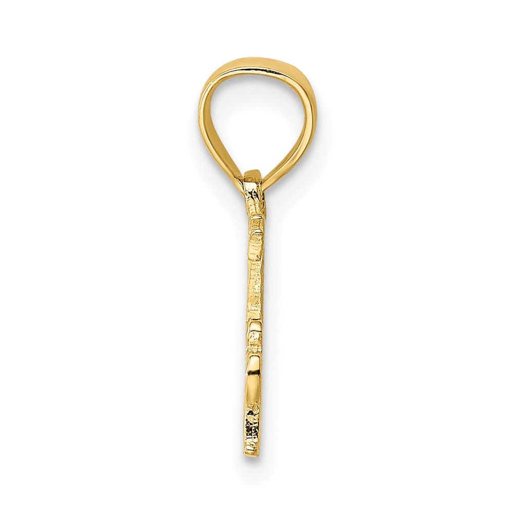 10K Yellow Gold Solid Polished Small Best Father Pendant