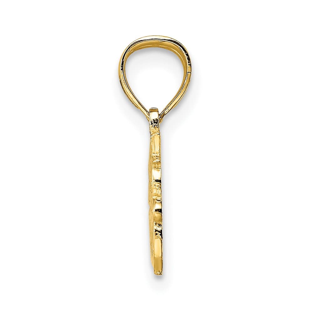 10K Yellow Gold Solid Polished Small Best Friend Pendant