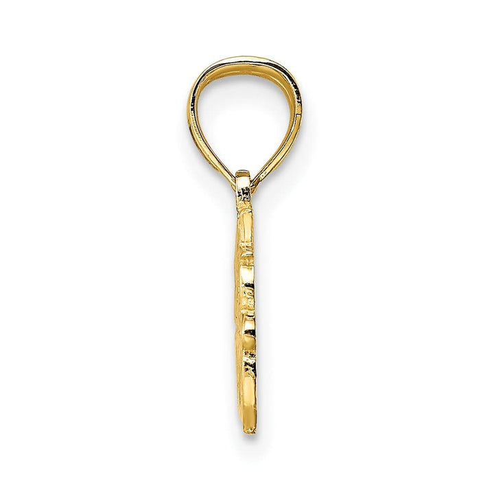 10K Yellow Gold Solid Polished Small Best Friend Pendant
