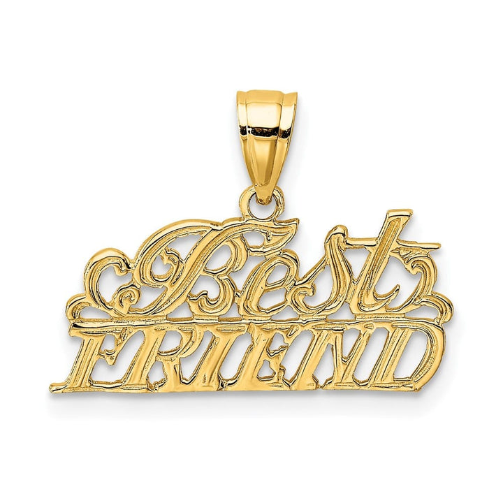 10K Yellow Gold Solid Polished Small Best Friend Pendant