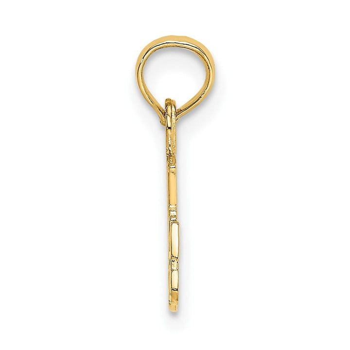 10K Yellow Gold Solid Polished Small Best GRANDMA with Flower Pendant