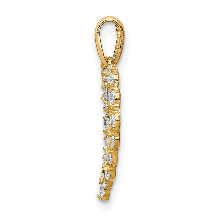 10K Yellow Gold Solid Polished Small CZ Heart Pendant