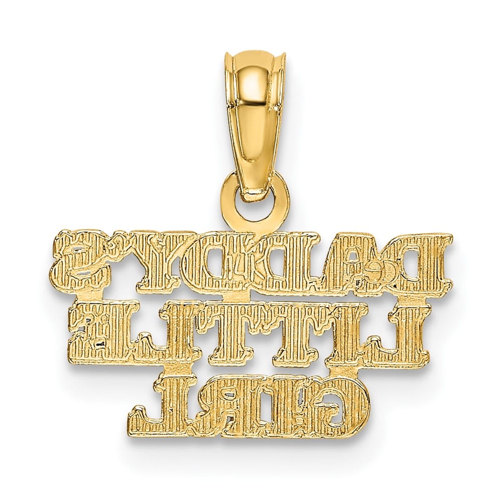 10K Yellow Gold Solid Polished Small Daddys Little Girl Charm