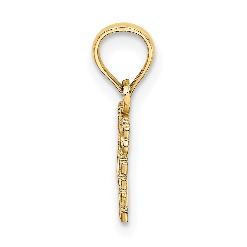 10K Yellow Gold Solid Polished Small Daddys Little Girl Charm