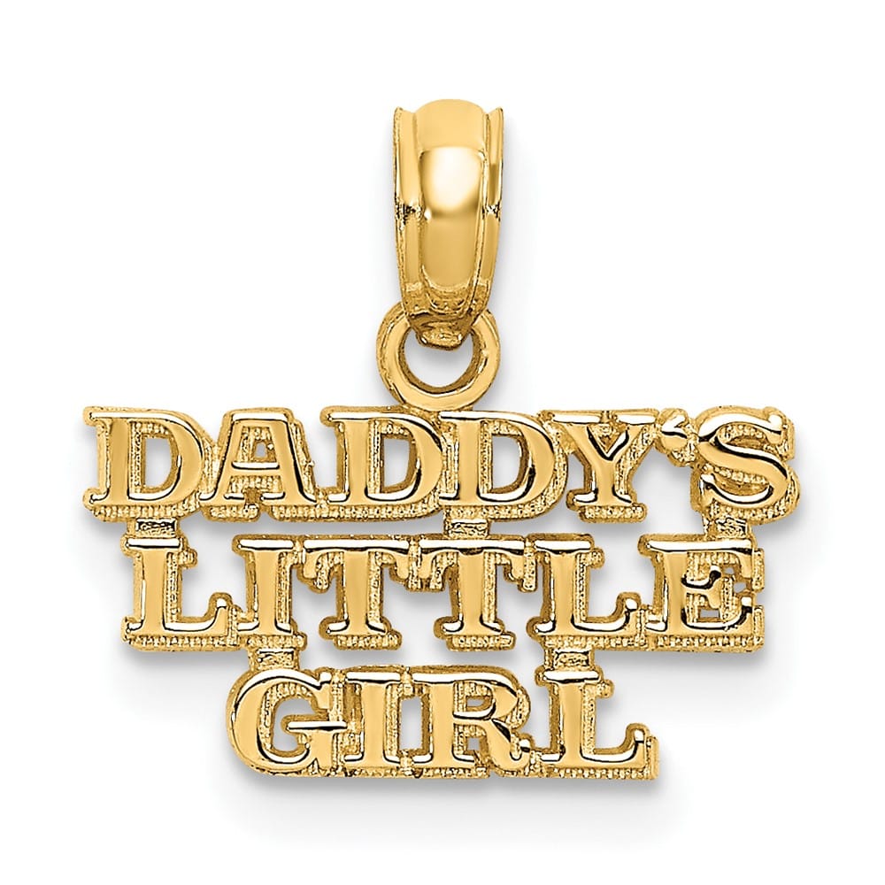 10K Yellow Gold Solid Polished Small Daddys Little Girl Charm