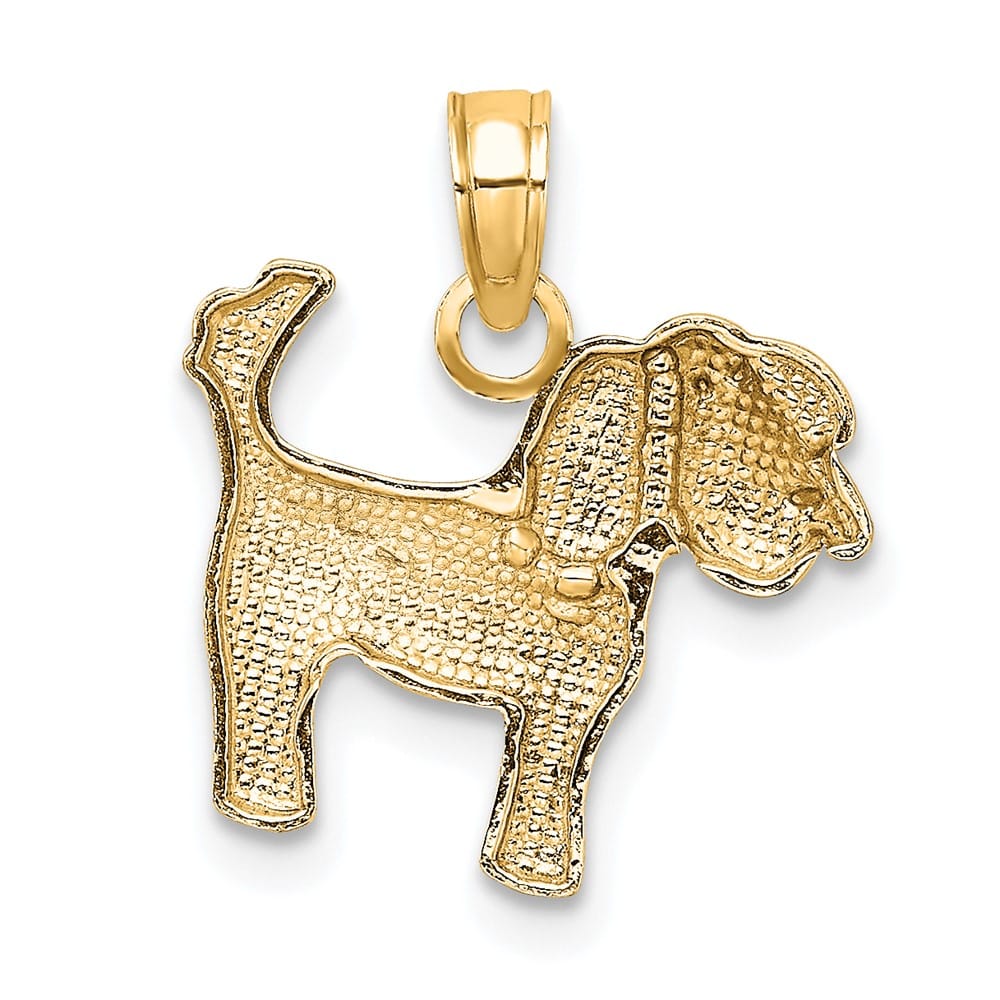 10K Yellow Gold Solid Polished Small Dog Charm