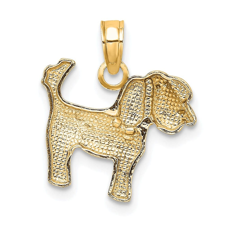 10K Yellow Gold Solid Polished Small Dog Charm