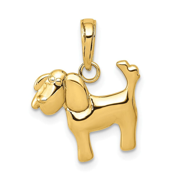 10K Yellow Gold Solid Polished Small Dog Charm