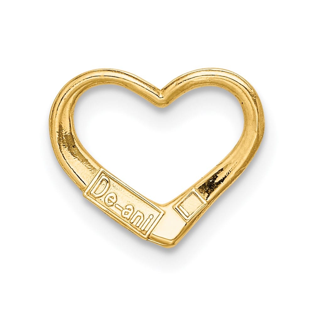 10K Yellow Gold Solid Polished Small Floating Heart Chain Slide