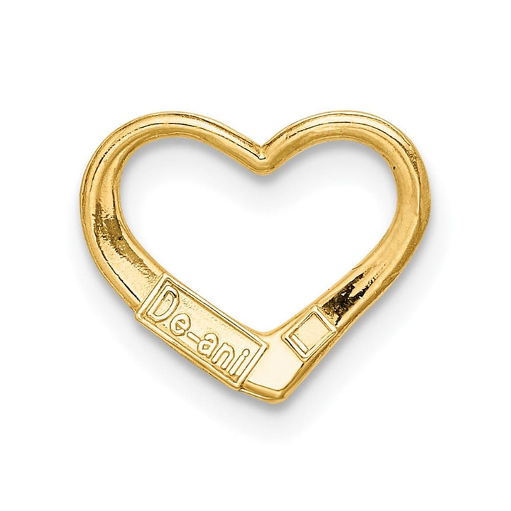 10K Yellow Gold Solid Polished Small Floating Heart Chain Slide