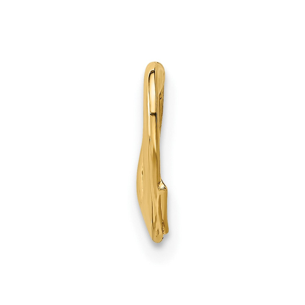 10K Yellow Gold Solid Polished Small Floating Heart Chain Slide