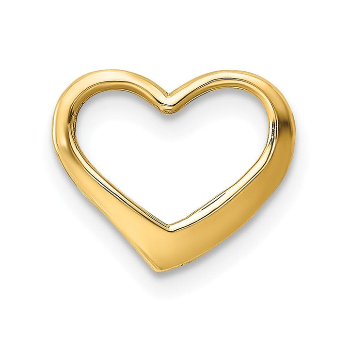 10K Yellow Gold Solid Polished Small Floating Heart Chain Slide
