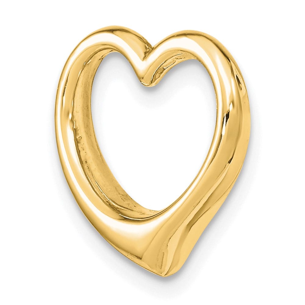 10K Yellow Gold Solid Polished Small Floating Heart Chain Slide