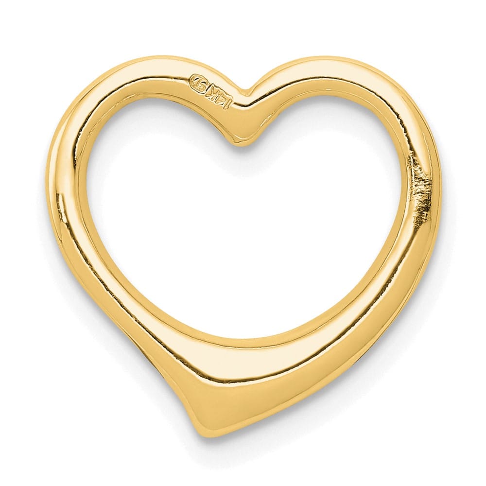 10K Yellow Gold Solid Polished Small Floating Heart Chain Slide