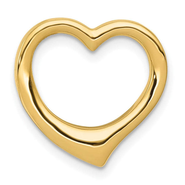 10K Yellow Gold Solid Polished Small Floating Heart Chain Slide