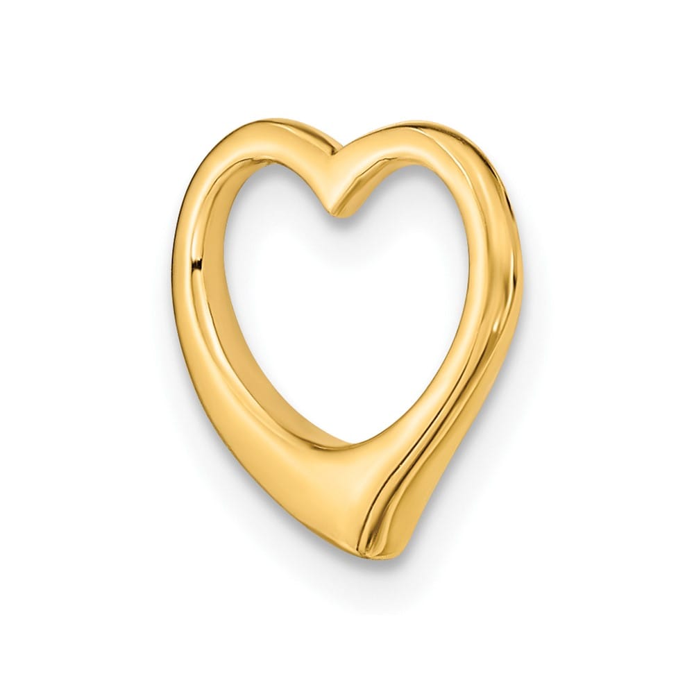 10K Yellow Gold Solid Polished Small Floating Heart Chain Slide
