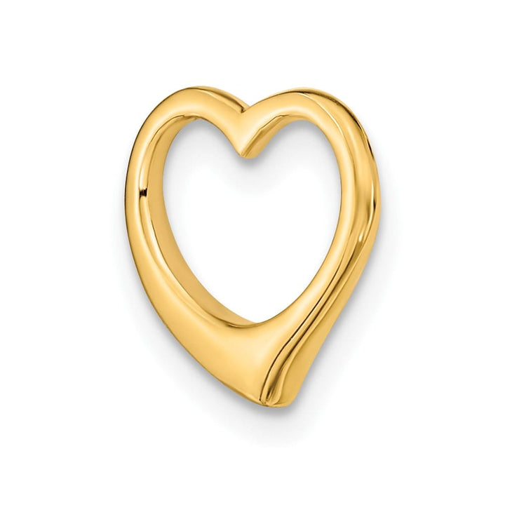 10K Yellow Gold Solid Polished Small Floating Heart Chain Slide