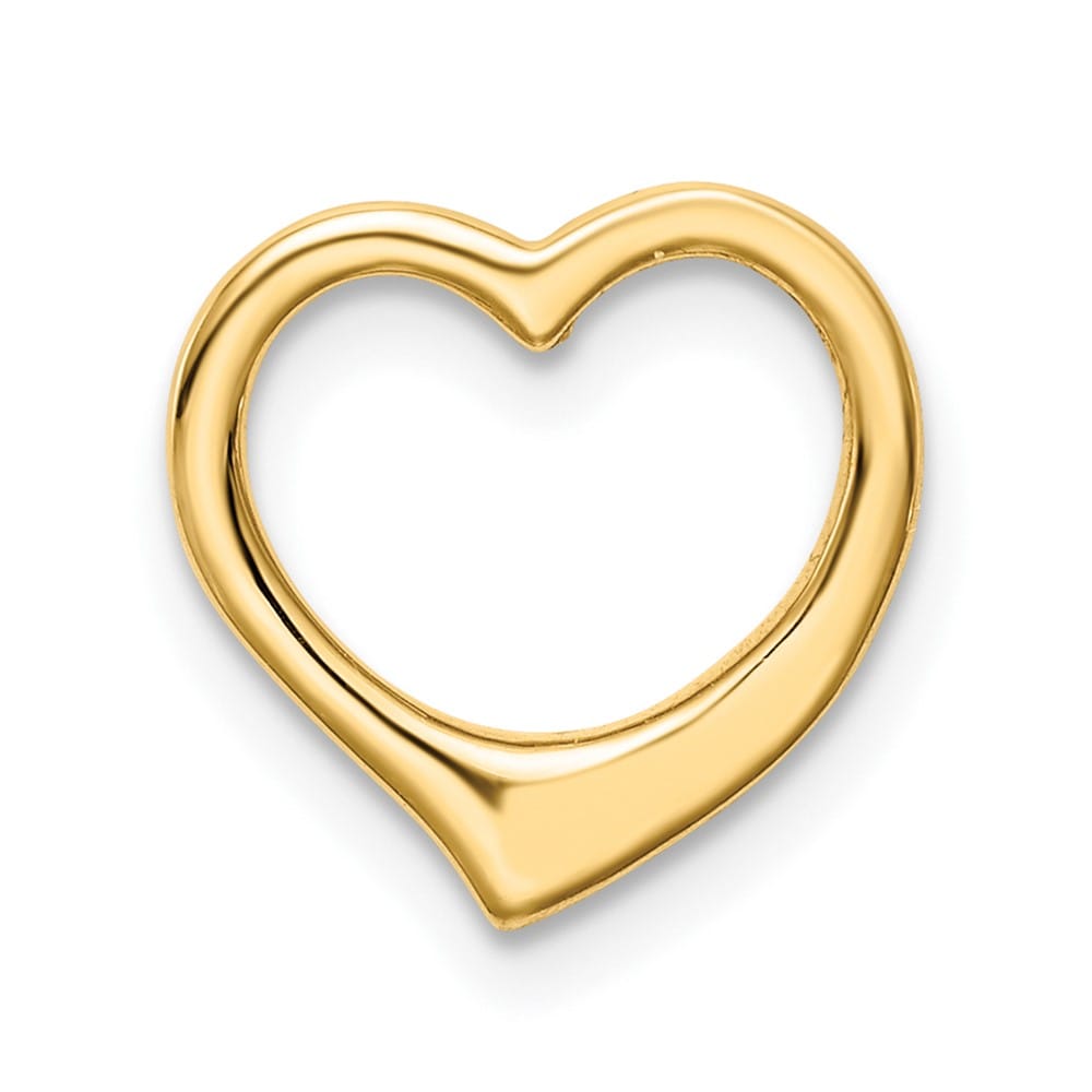 10K Yellow Gold Solid Polished Small Floating Heart Chain Slide