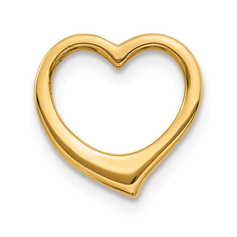 10K Yellow Gold Solid Polished Small Floating Heart Chain Slide