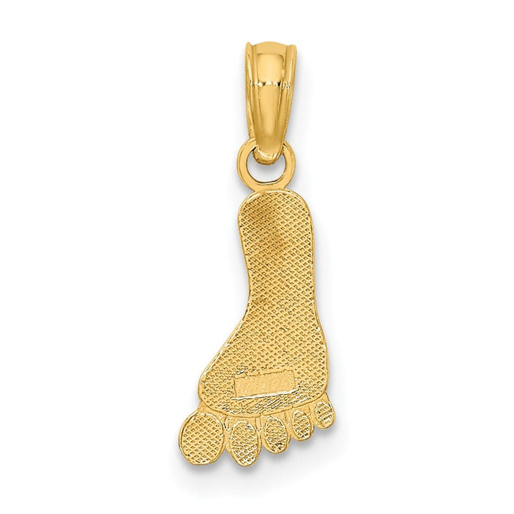 10K Yellow Gold Solid Polished Small Foot Charm