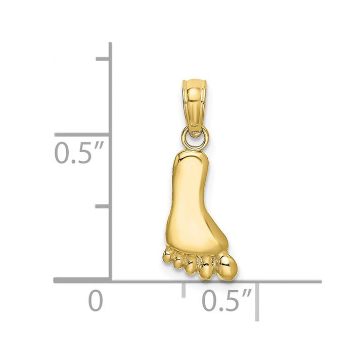 10K Yellow Gold Solid Polished Small Foot Charm