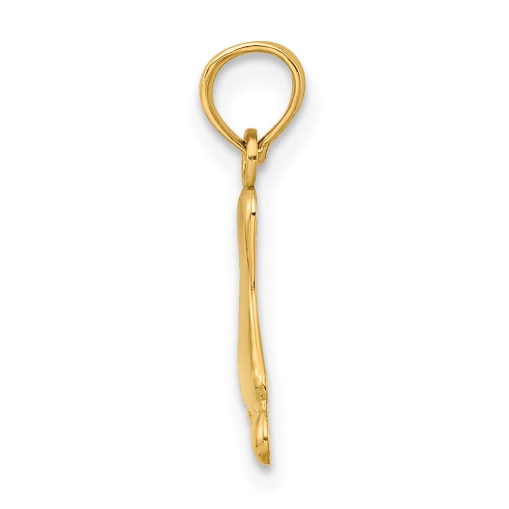 10K Yellow Gold Solid Polished Small Foot Charm