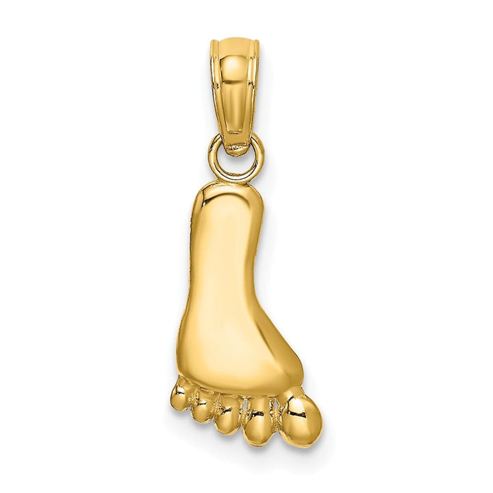 10K Yellow Gold Solid Polished Small Foot Charm