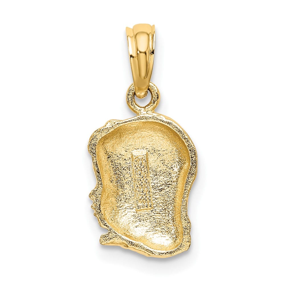 10K Yellow Gold Solid Polished Small Girl Head Charm