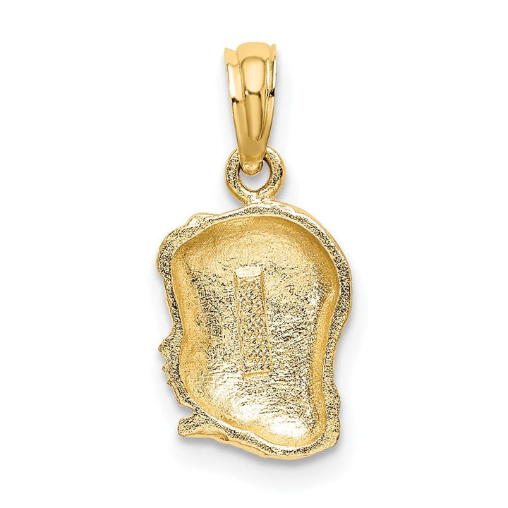 10K Yellow Gold Solid Polished Small Girl Head Charm