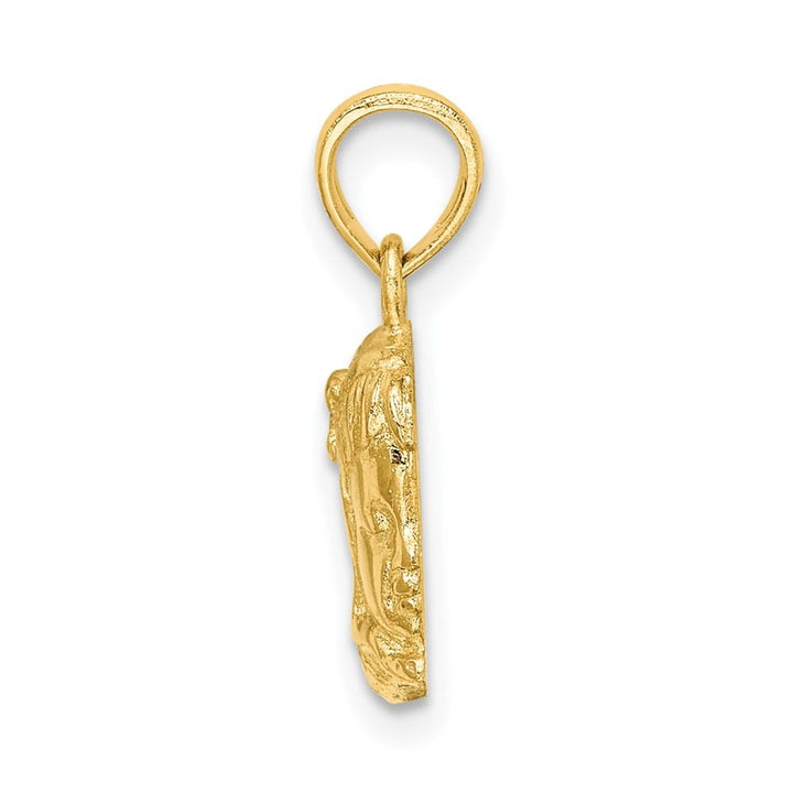 10K Yellow Gold Solid Polished Small Girl Head Charm