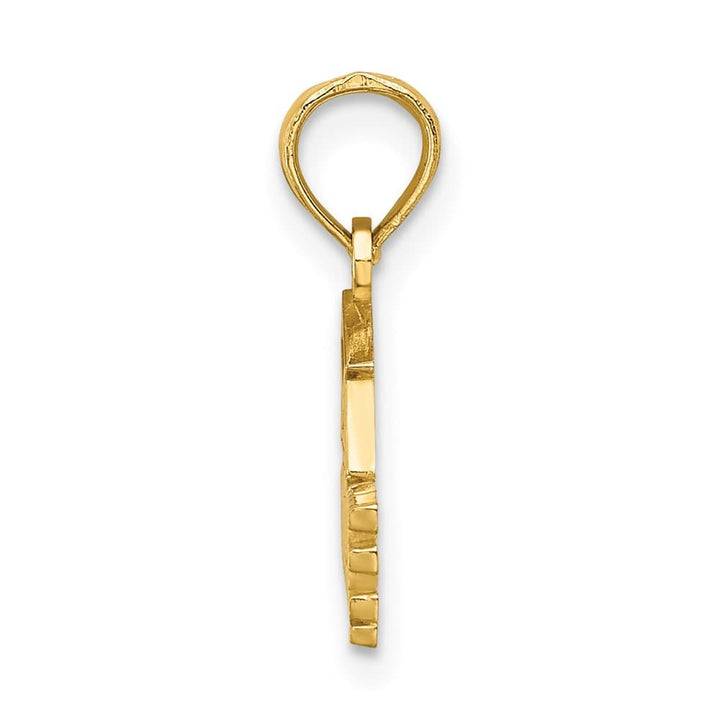 10K Yellow Gold Solid Polished Small Graduate Under Cap Charm