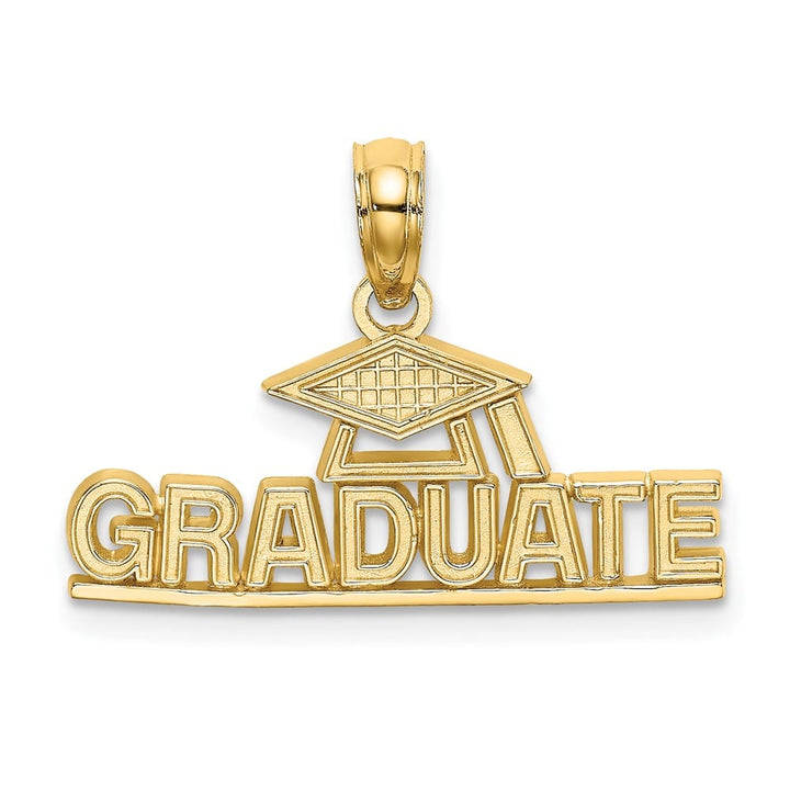 10K Yellow Gold Solid Polished Small Graduate Under Cap Charm