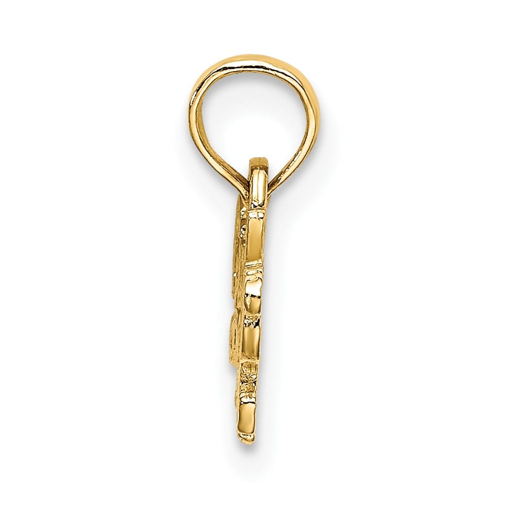 10K Yellow Gold Solid Polished Small Grandmas Girl Charm