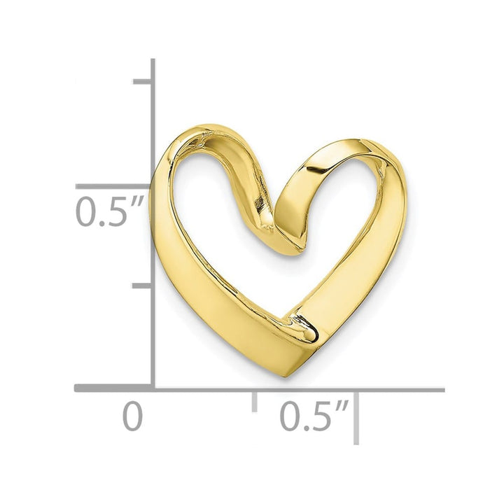 10K Yellow Gold Solid Polished Small Heart Chain Slide