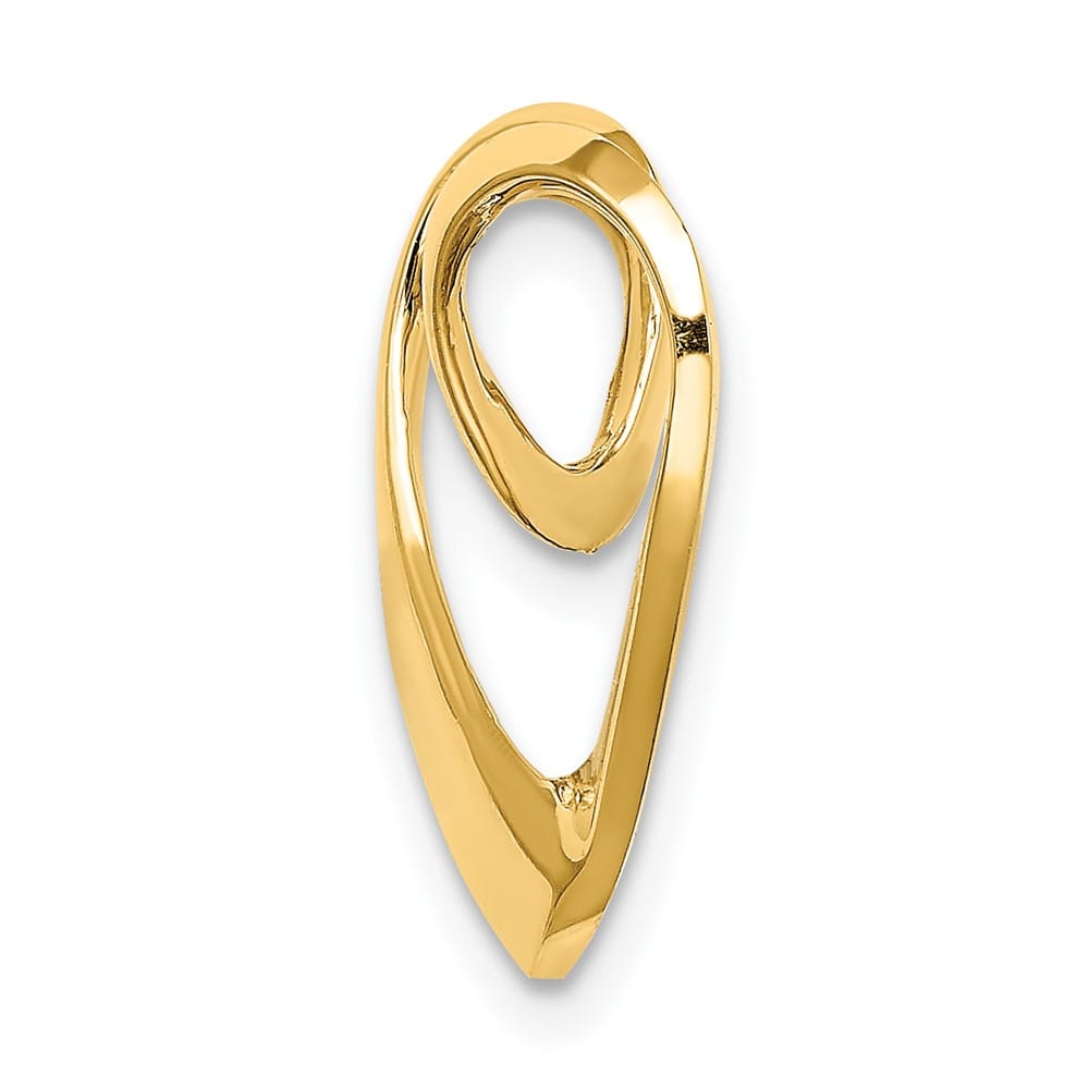 10K Yellow Gold Solid Polished Small Heart Chain Slide