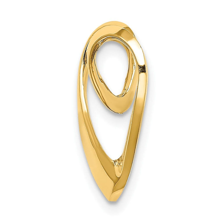 10K Yellow Gold Solid Polished Small Heart Chain Slide
